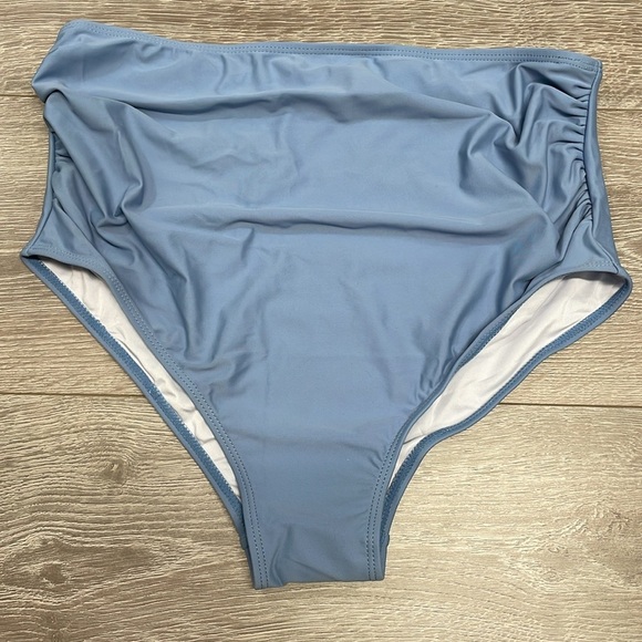 NWT Summer Mae Maternity Tankini Swimsuit Ruffle V-neck Ruched Tie Sides M - Picture 7 of 16